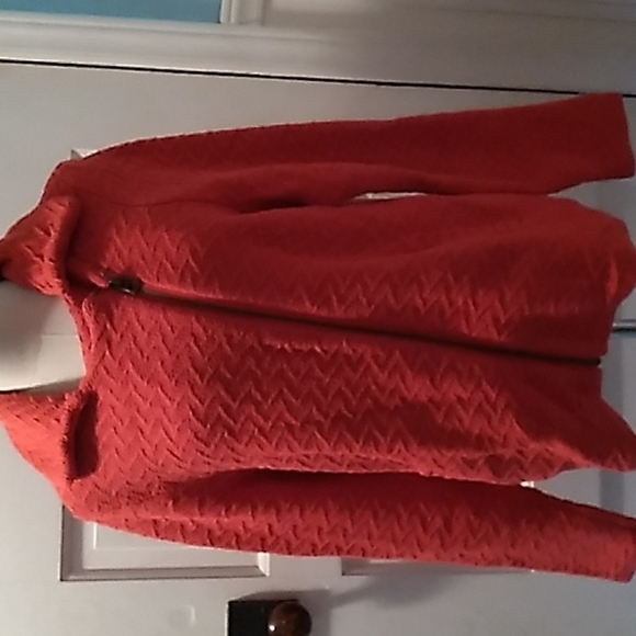 Lucky Brand XL red moto jacket sweater - Picture 1 of 3